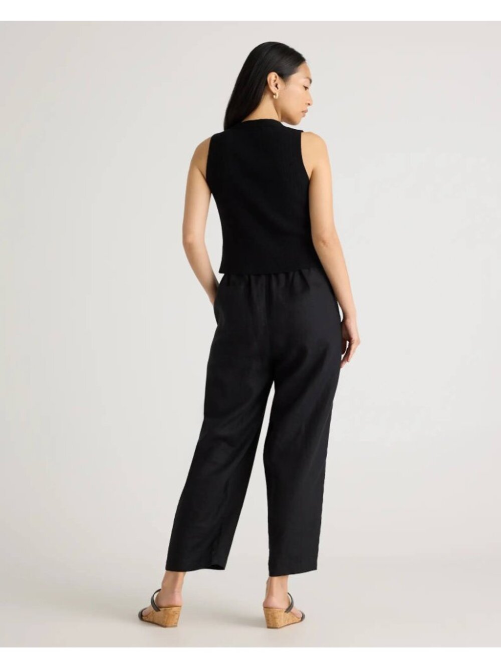 Quince 100% European Linen Pants Size Medium Black - Picture 3 of 11